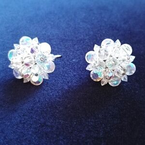 Vintage Midcentury AB Crystal Laguna Earrings